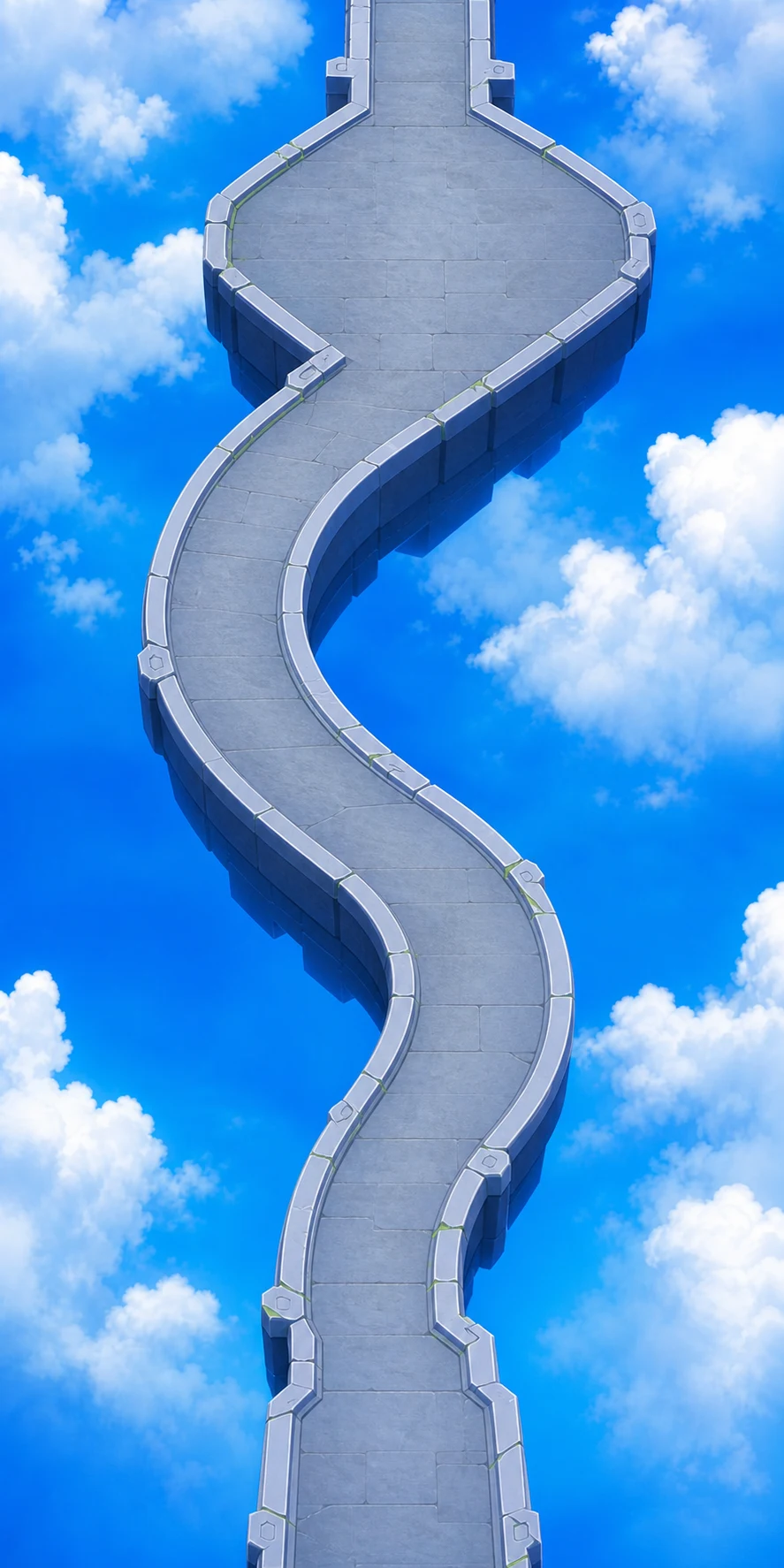 The current Lungsmaxing stone Path winding above the clouds.